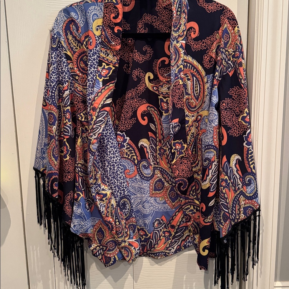 Paisley Fringe Women's cape/jacket cover top